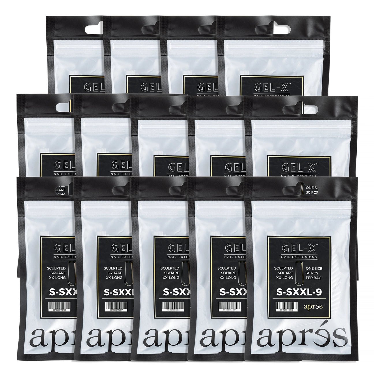 Set 14 Bag Gel - X® Natural Coffin Long Refill Bag Collection - DTK Nail Supply