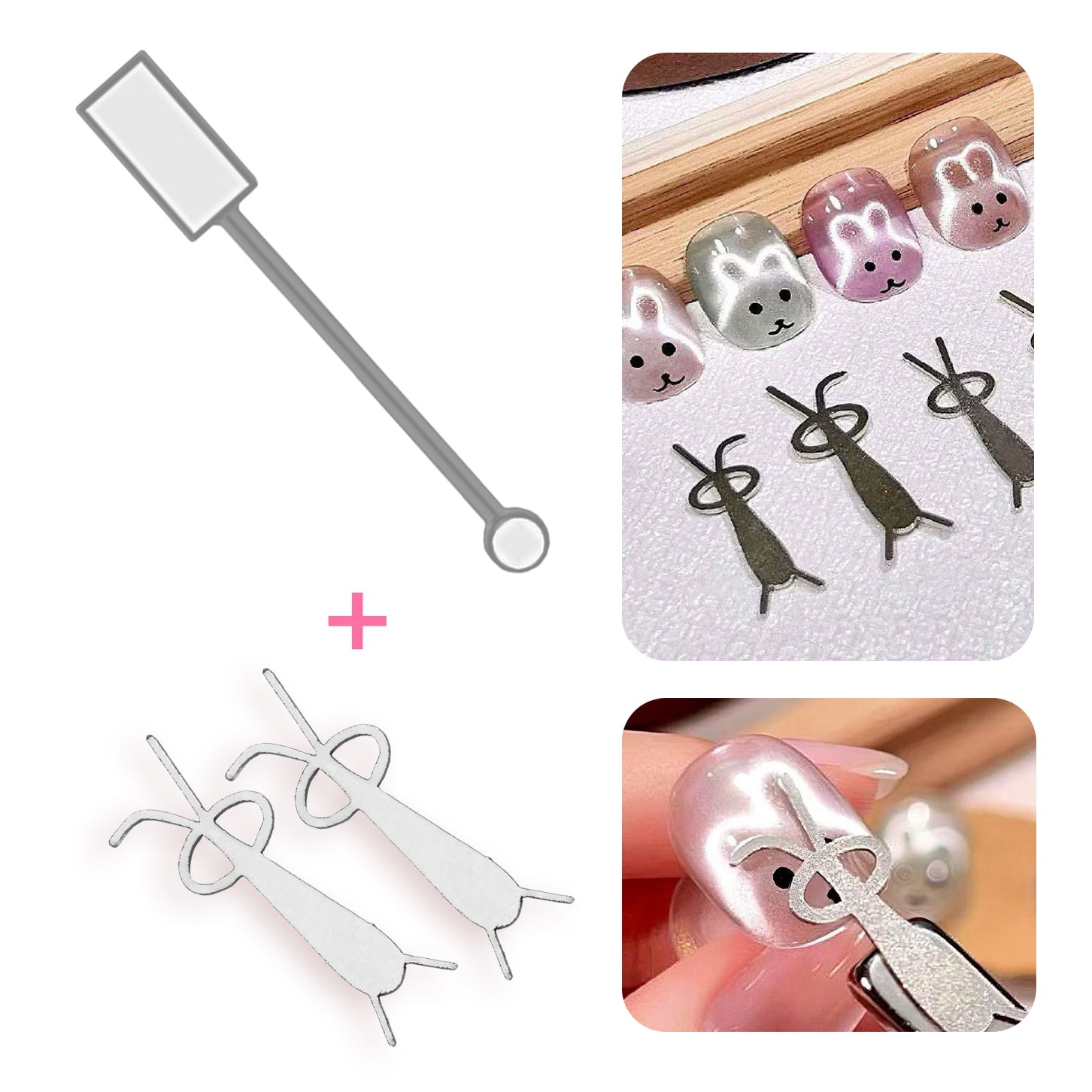 Set of Bunny Tools & Double - headed Magnet - DTK Nail Supply