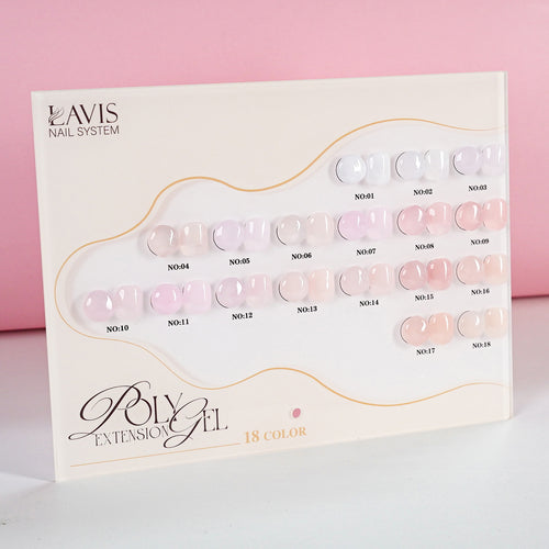 LAVIS Set 18 Colors - New Poly Extension Gel 15 UV/LED 60ml