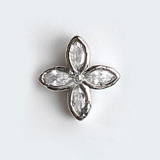 #332 Silver LX2 #331-332 2PCS Four Petal Flower Nail Charm by Nail Charm sold by DTK Nail Supply