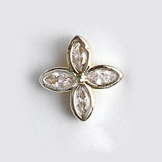 #331 Gold LX2 #331-332 2PCS Four Petal Flower Nail Charm by Nail Charm sold by DTK Nail Supply