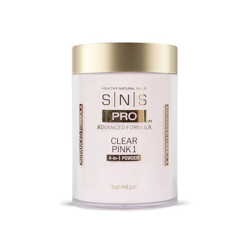 SNS 4 - in - 1 Pink & White Powder 16oz - Clear Pink 1 - DTK Nail Supply