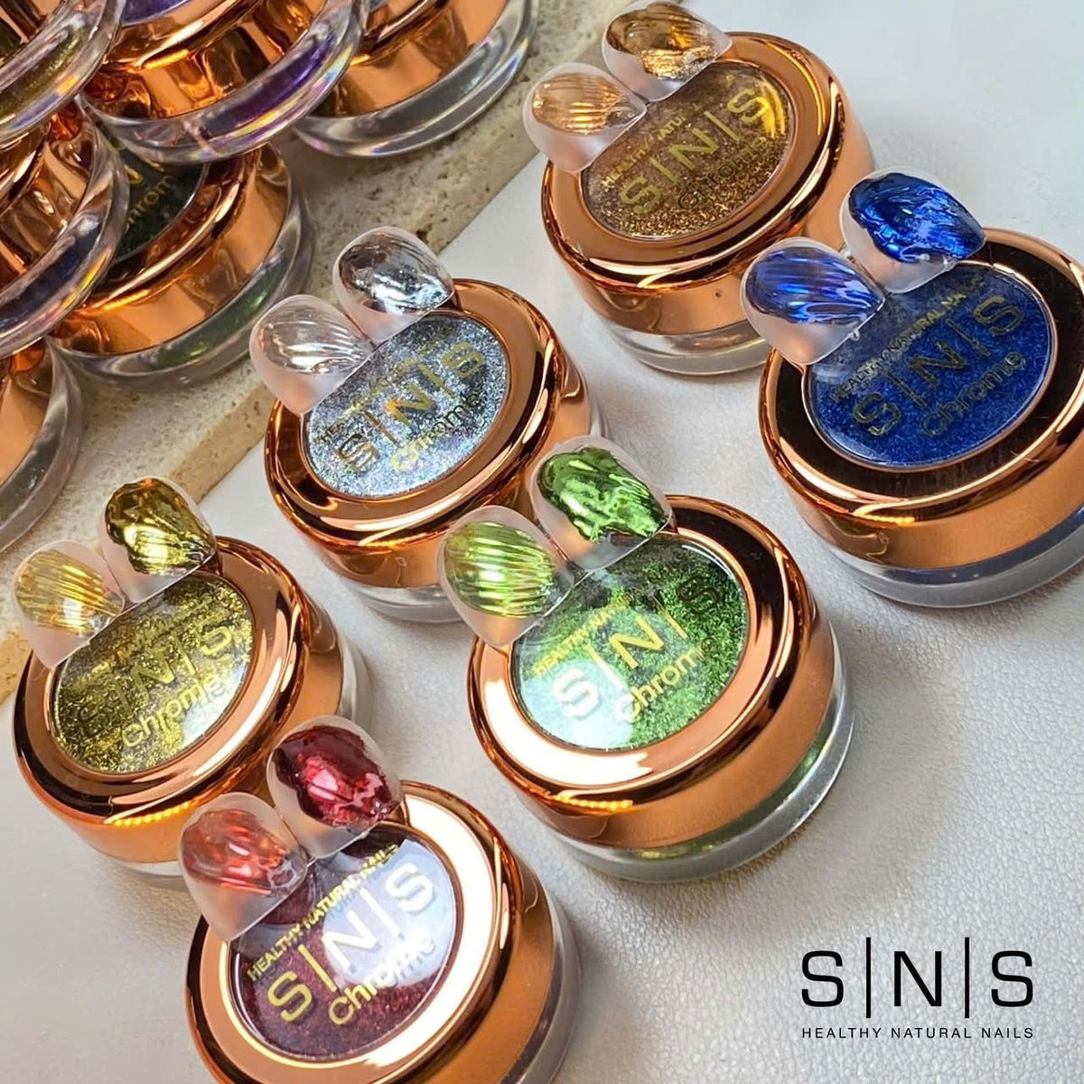 SNS Chrome Set 12 Colors + FREE 2 SNS Chrome Base