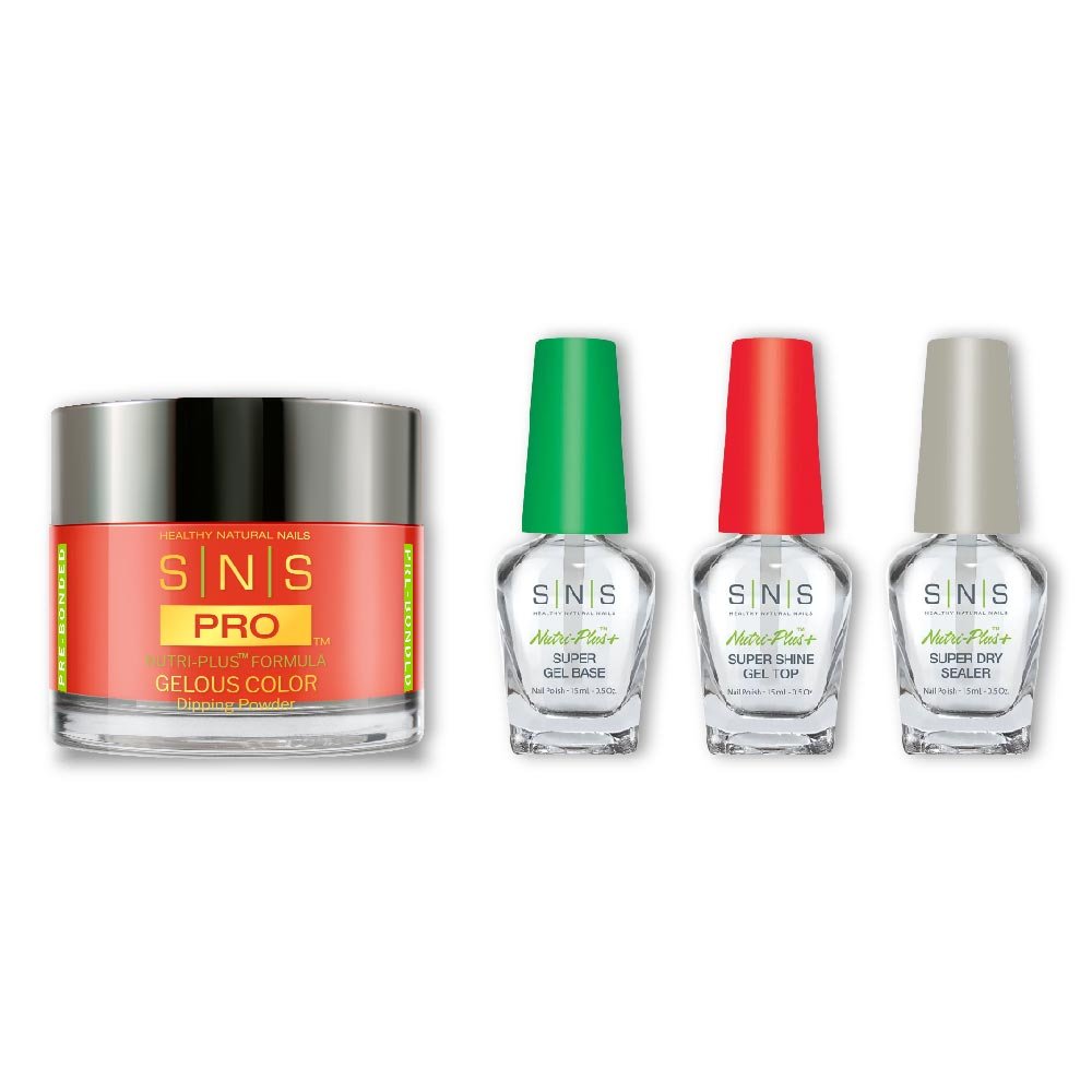 SNS Dip Powder Combo - Liquid Set & 045 - BO471 - ORANGE U BRITE - DTK Nail Supply