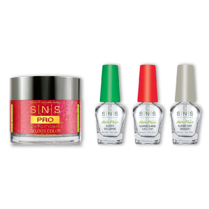 SNS Dip Powder Combo - Liquid Set & 049 - B128 - FIRE STAR FALL - DTK Nail Supply