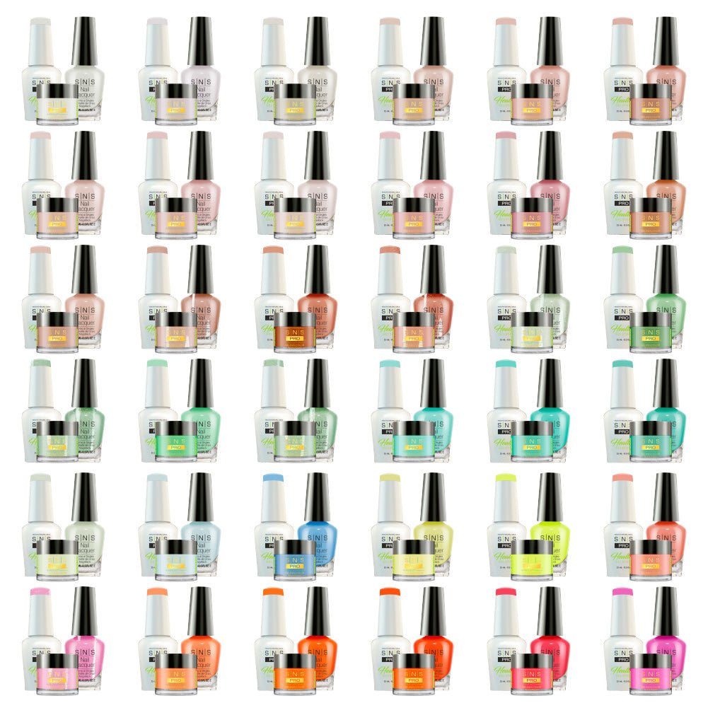 SNS Pro 3 in 1 - Board 1 Beige (001 - 036) - Dip, Gel & Lacquer Matching - DTK Nail Supply