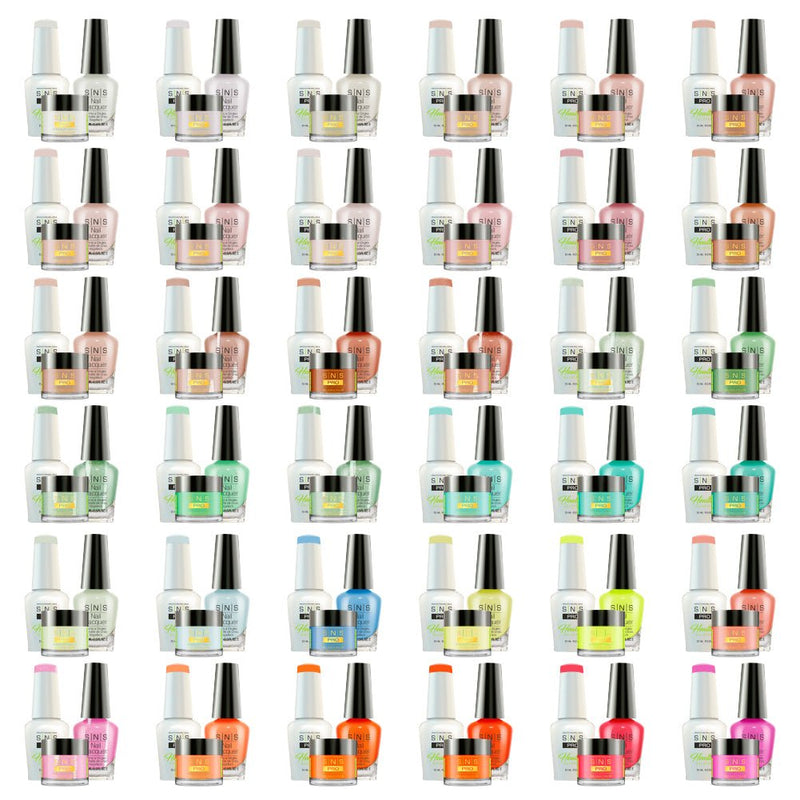 SNS Pro 3 in 1 - Board 1 Beige (001 - 036) - Dip, Gel & Lacquer Matching - DTK Nail Supply