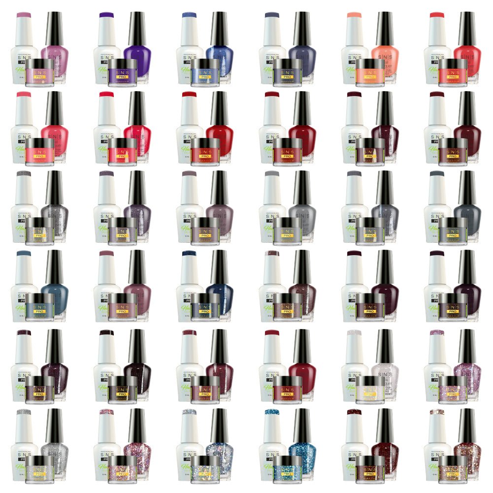 SNS Pro 3 in 1 - Board 2 Burgundy (037 - 072) - Dip, Gel & Lacquer Matching - DTK Nail Supply