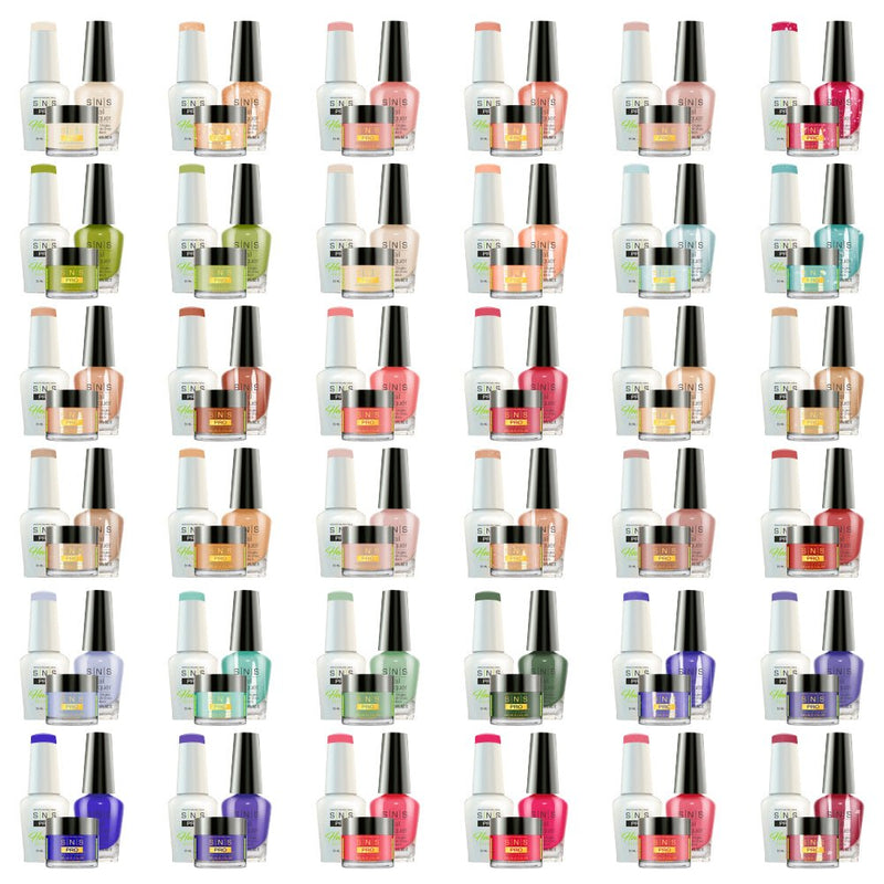 SNS Pro 4 in 1 - Board 1 Pink Collection (001 - 036) - Dip, Gel & Lacquer Matching - DTK Nail Supply