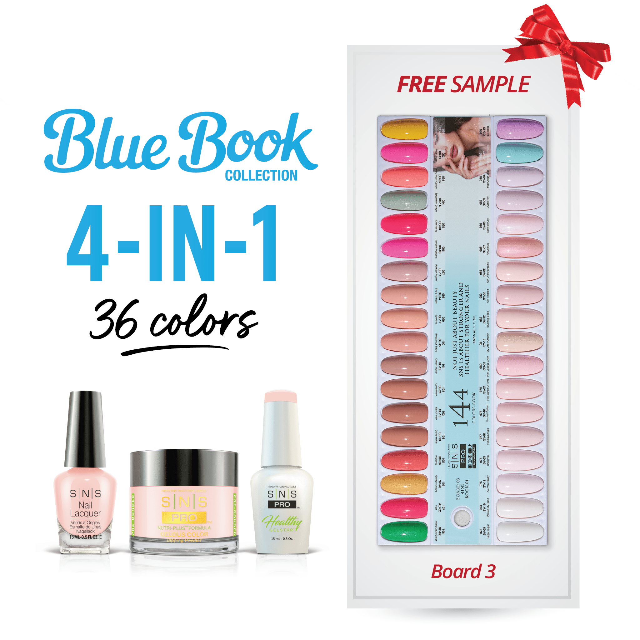 SNS Pro 4 in 1 Tiffany Blue - Board 3 (073 - 108) - Dip, Gel & Lacquer Matching - DTK Nail Supply