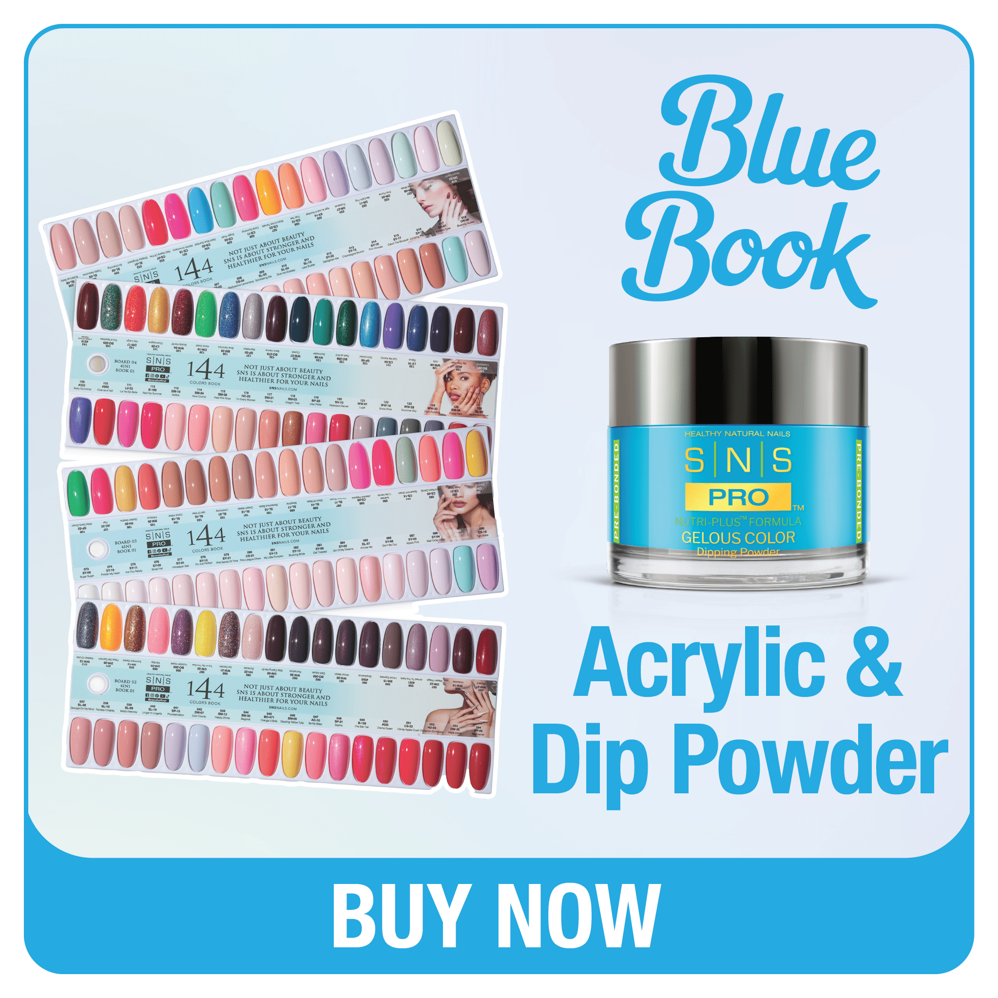 SNS Pro Dipping & Acrylic Powder - Set 144 Colors - Tiffany Blue Collection - DTK Nail Supply