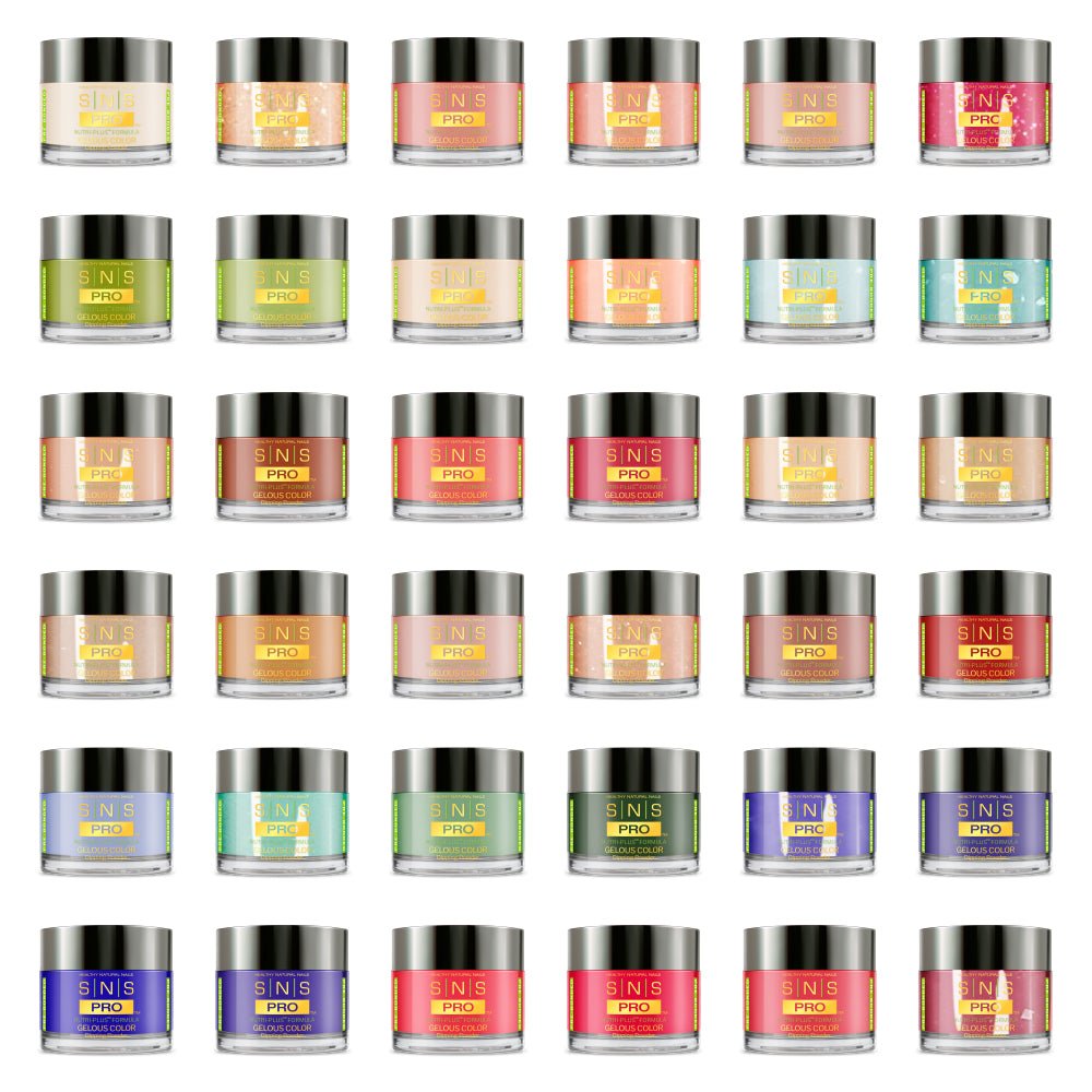 SNS Pro Dipping & Acrylic Powder - Set 36 Colors - Board 01 Pink Collection (001 - 036) - DTK Nail Supply