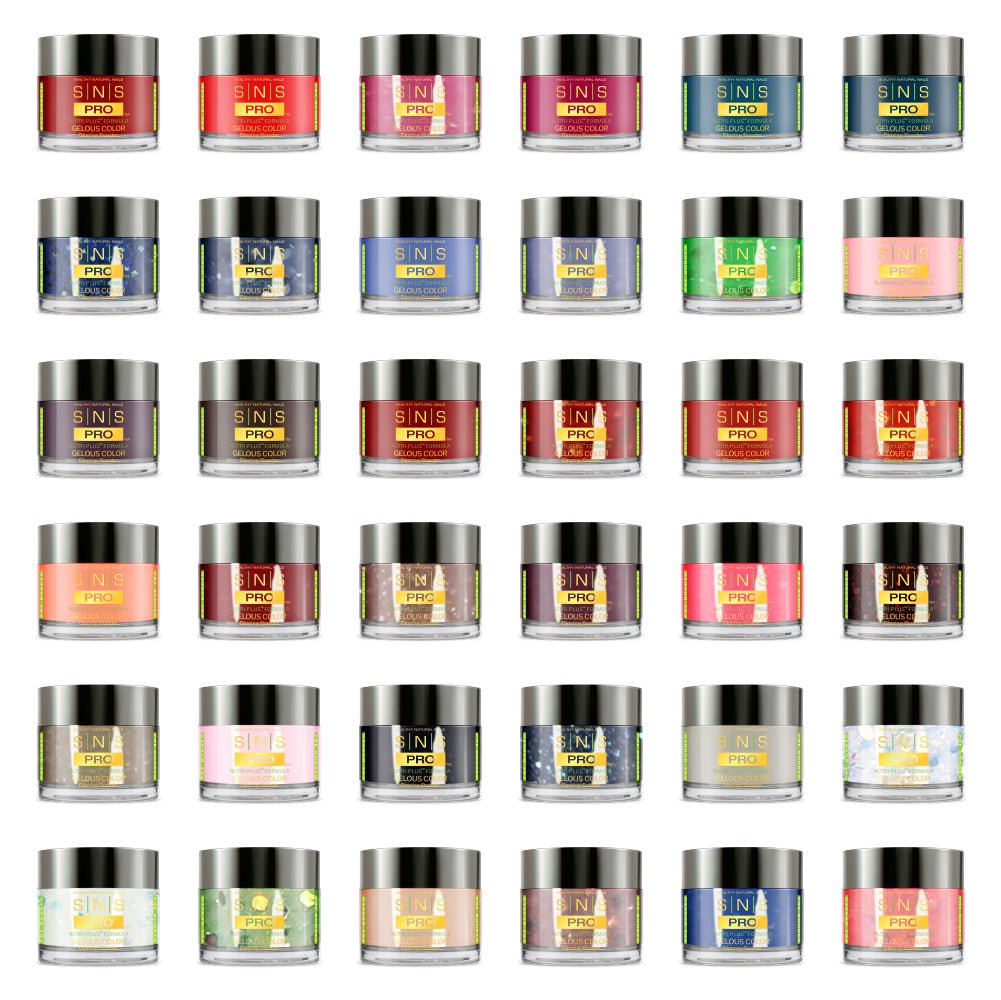 SNS Pro Dipping & Acrylic Powder - Set 36 Colors - Board 02 Pink Collection (037 - 072) - DTK Nail Supply
