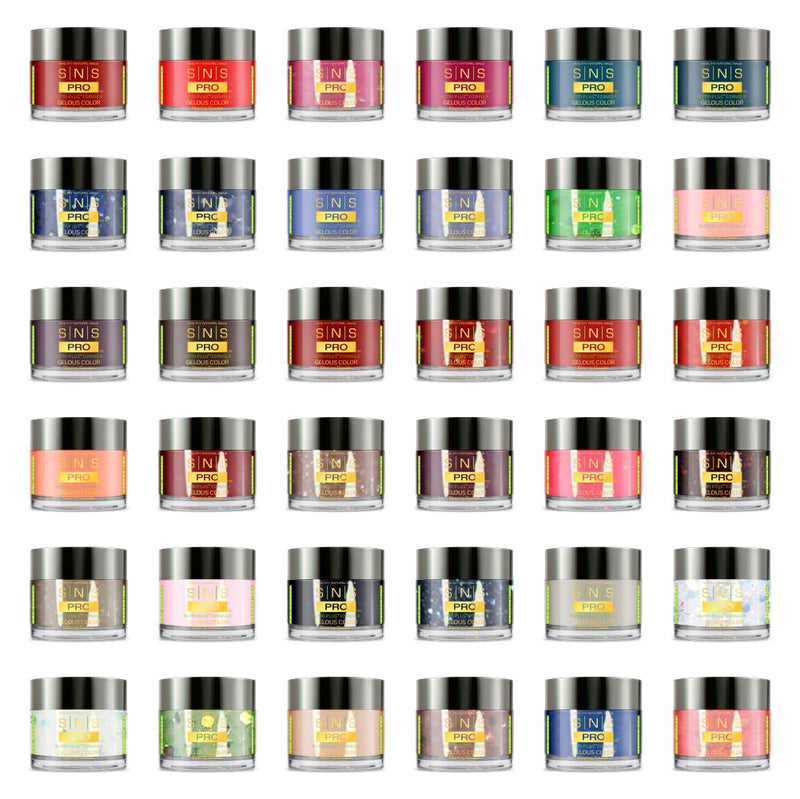 SNS Pro Dipping & Acrylic Powder - Set 36 Colors - Board 02 Pink Collection (037 - 072) - DTK Nail Supply