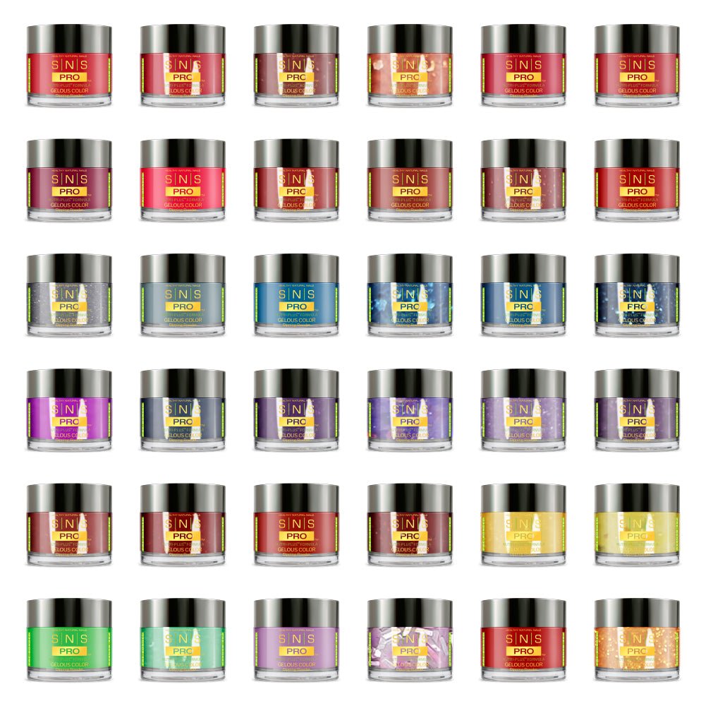 SNS Pro Dipping & Acrylic Powder - Set 36 Colors - Board 04 Pink Collection (109 - 144) - DTK Nail Supply