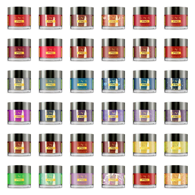 SNS Pro Dipping & Acrylic Powder - Set 36 Colors - Board 04 Pink Collection (109 - 144) - DTK Nail Supply