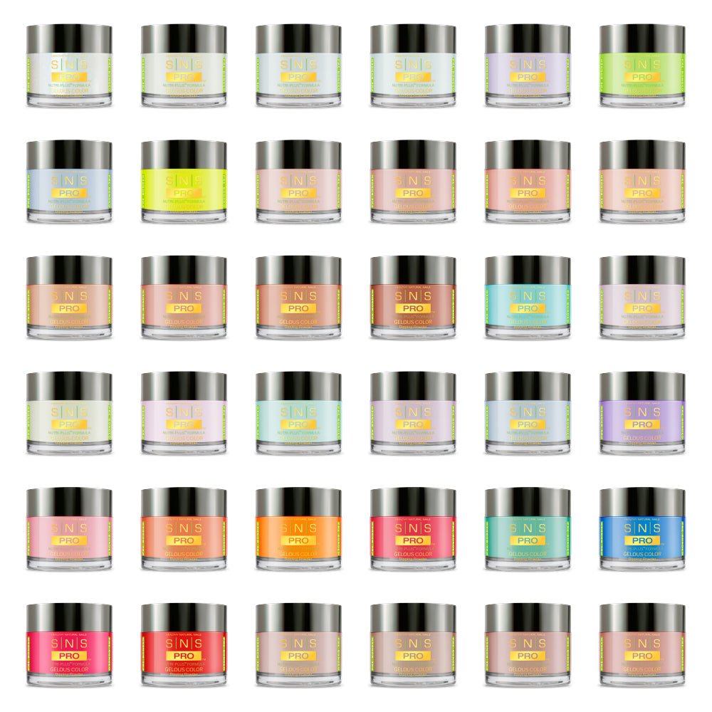 SNS Pro Dipping & Acrylic Powder - Set 36 Colors - Board 1 (001 - 036) - Tiffany Blue Collection - DTK Nail Supply