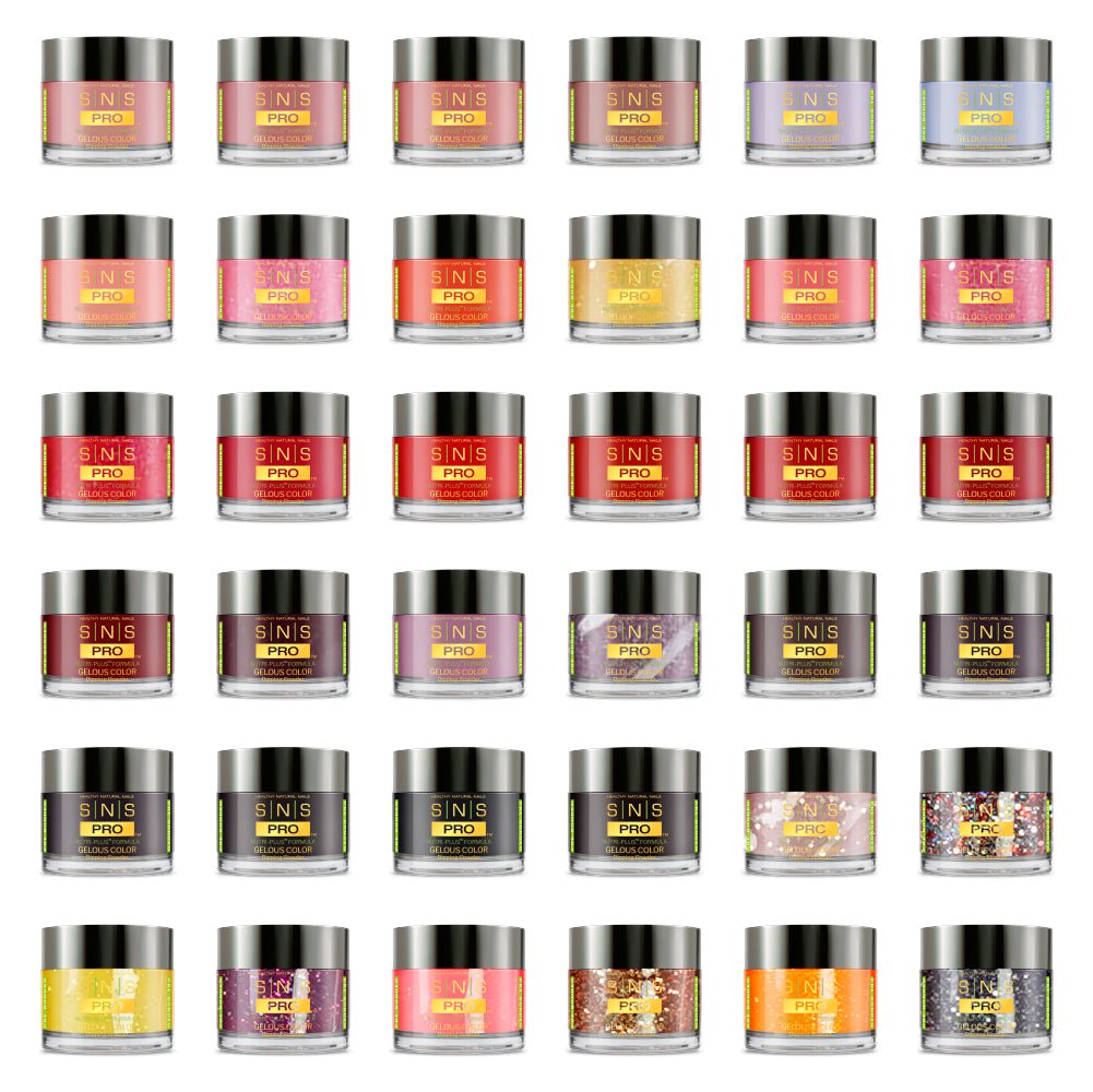 SNS Pro Dipping & Acrylic Powder - Set 36 Colors - Board 2 (037 - 072) - Tiffany Blue Collection - DTK Nail Supply