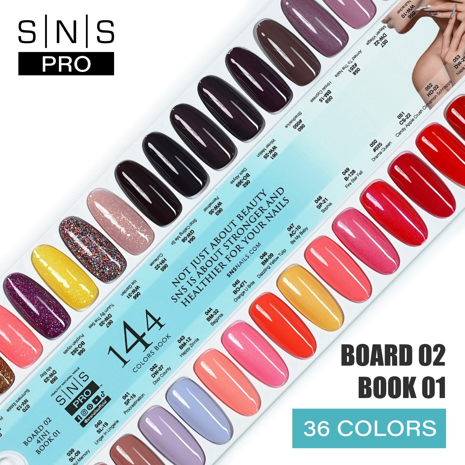 SNS Pro Dipping & Acrylic Powder - Set 36 Colors - Board 2 (037 - 072) - Tiffany Blue Collection - DTK Nail Supply