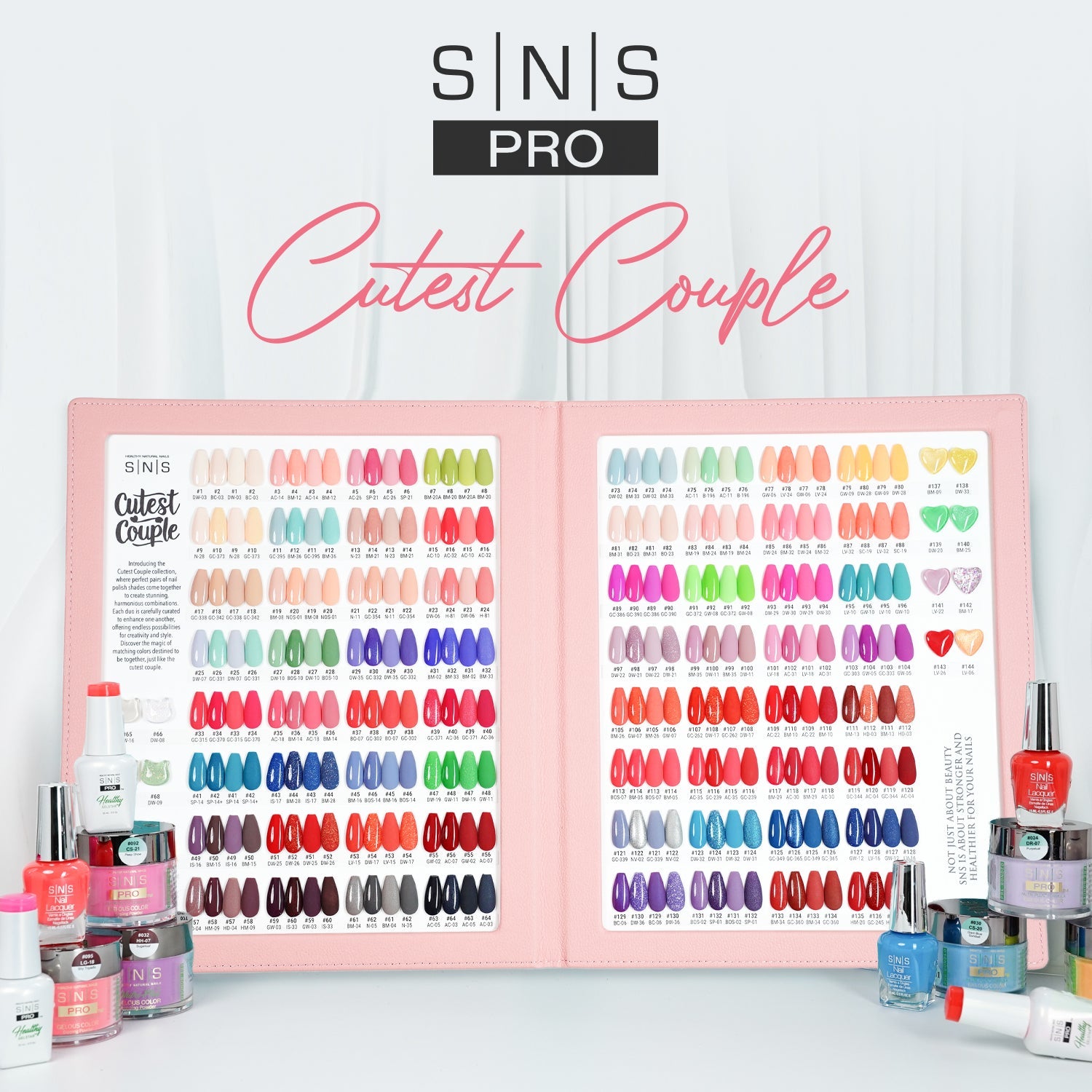 SNS Pro Dipping Powder - Set 144 Colors - Pink Collection - DTK Nail Supply