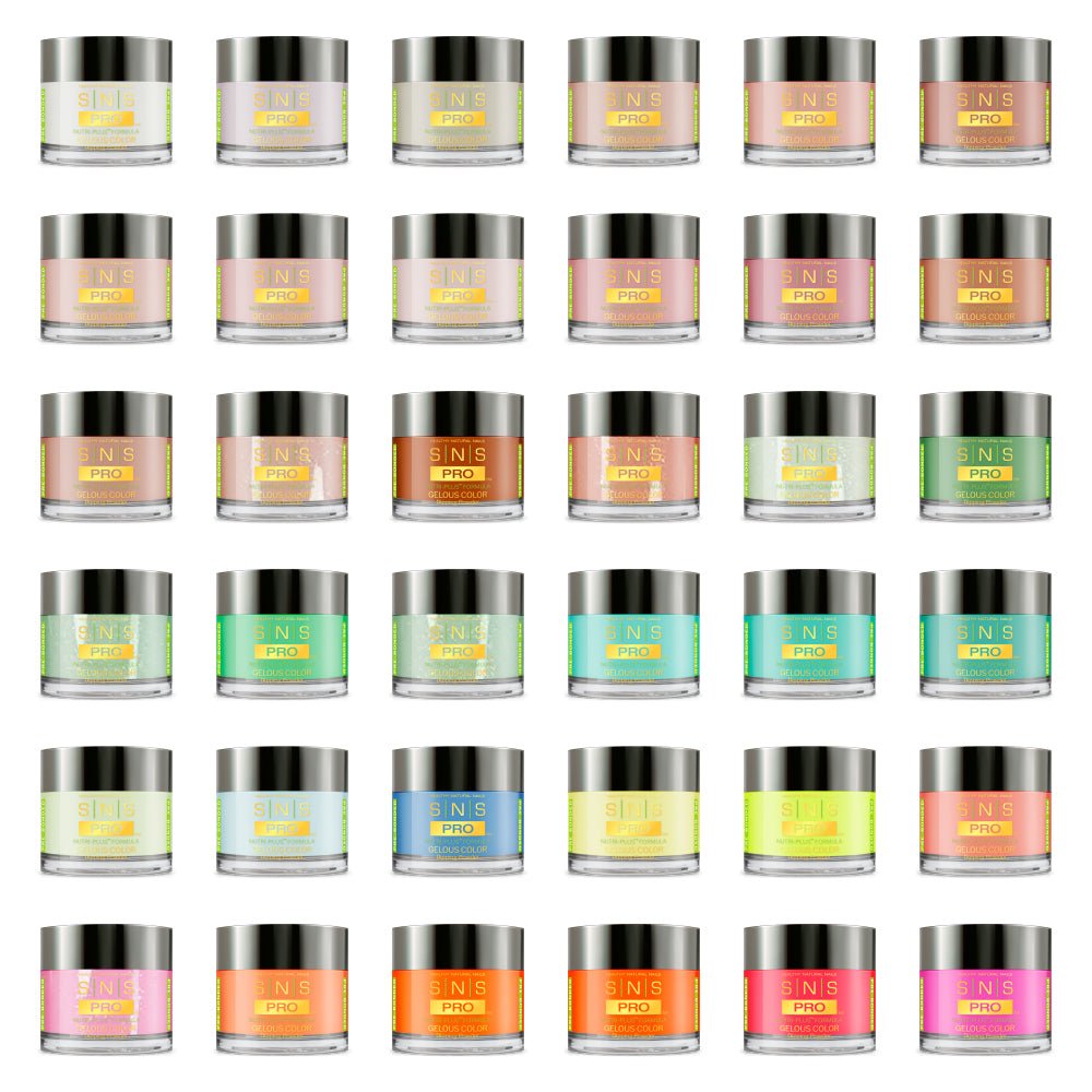 SNS Pro Dipping Powder - Set 36 Colors - Board 1 Beige (001 - 036) - DTK Nail Supply