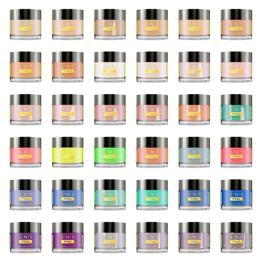 SNS Pro Dipping Powder - Set 36 Colors - Board 1 Burgundy (001 - 036) - DTK Nail Supply