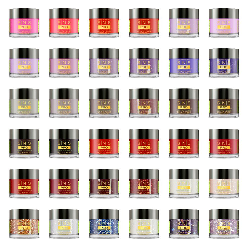 SNS Pro Dipping Powder - Set 36 Colors - Board 2 Beige (037 - 072) - DTK Nail Supply