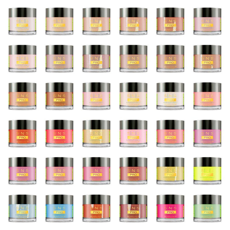 SNS Pro Dipping Powder - Set 36 Colors - Board 3 Beige (073 - 108) - DTK Nail Supply