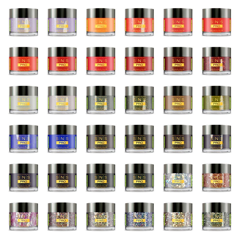 SNS Pro Dipping Powder - Set 36 Colors - Board 4 Burgundy (109 - 144) - DTK Nail Supply