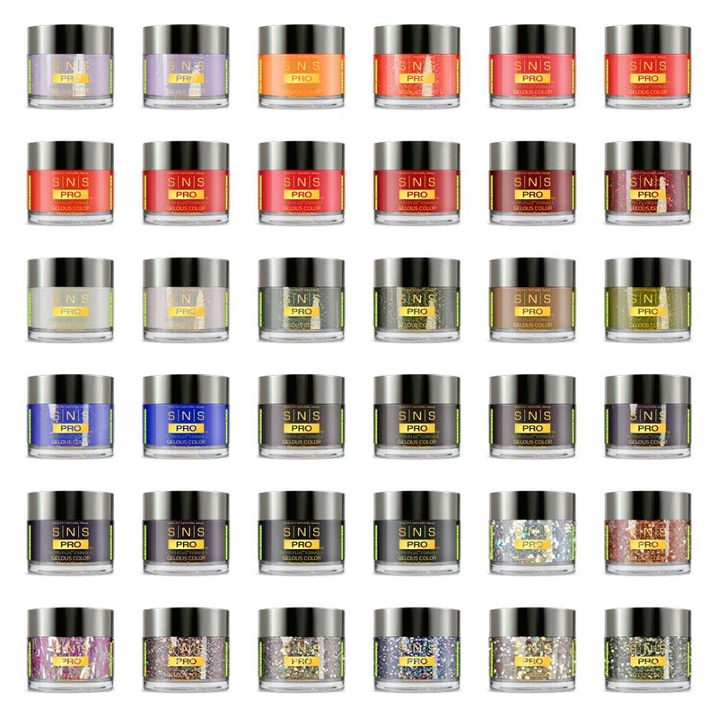 SNS Pro Dipping Powder - Set 36 Colors - Board 4 Burgundy (109 - 144) - DTK Nail Supply