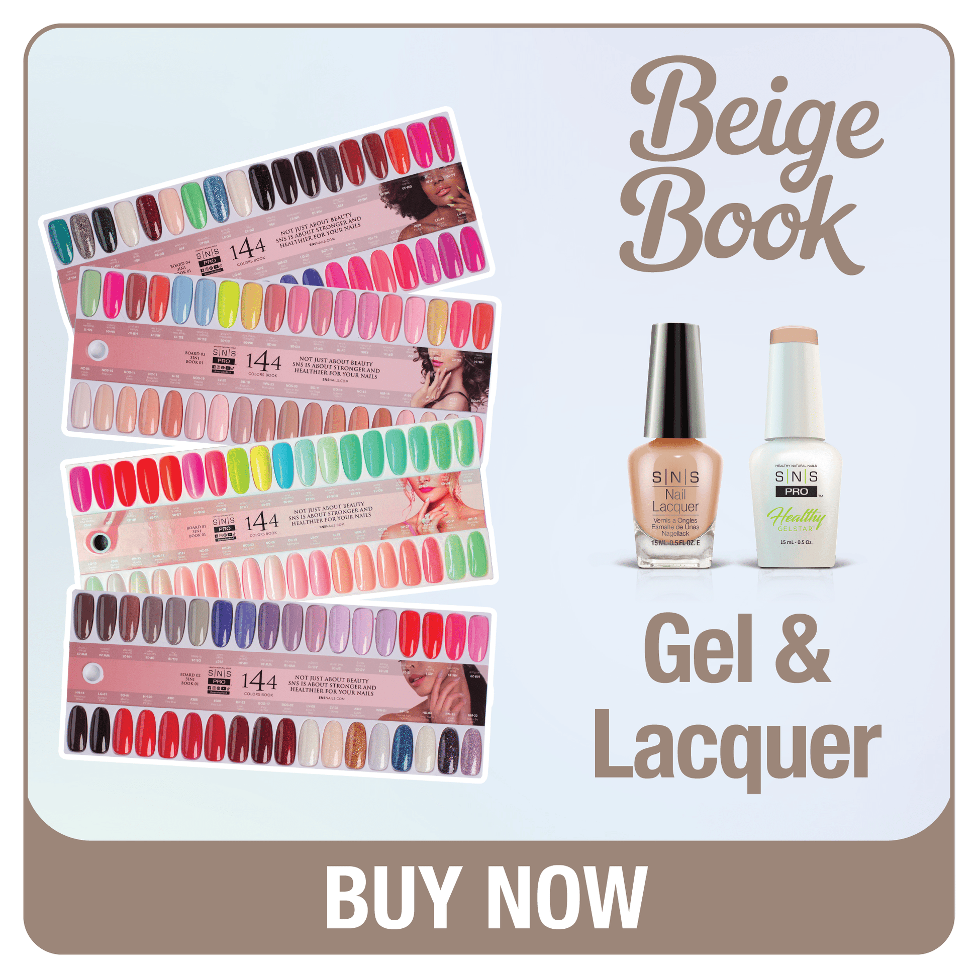 SNS Pro Gel Nail Polish Duo - Set 144 Colors - Beige Collection - DTK Nail Supply
