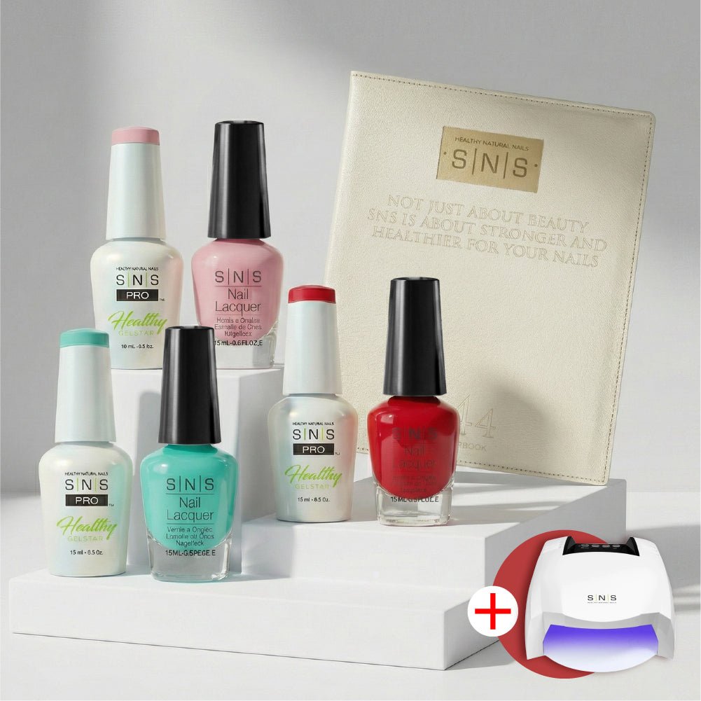 SNS Pro Gel Nail Polish Duo - Set 144 Colors - Beige Collection - FREE 1 SNS Cordless UV/LED Nail Lamps 54W - DTK Nail Supply
