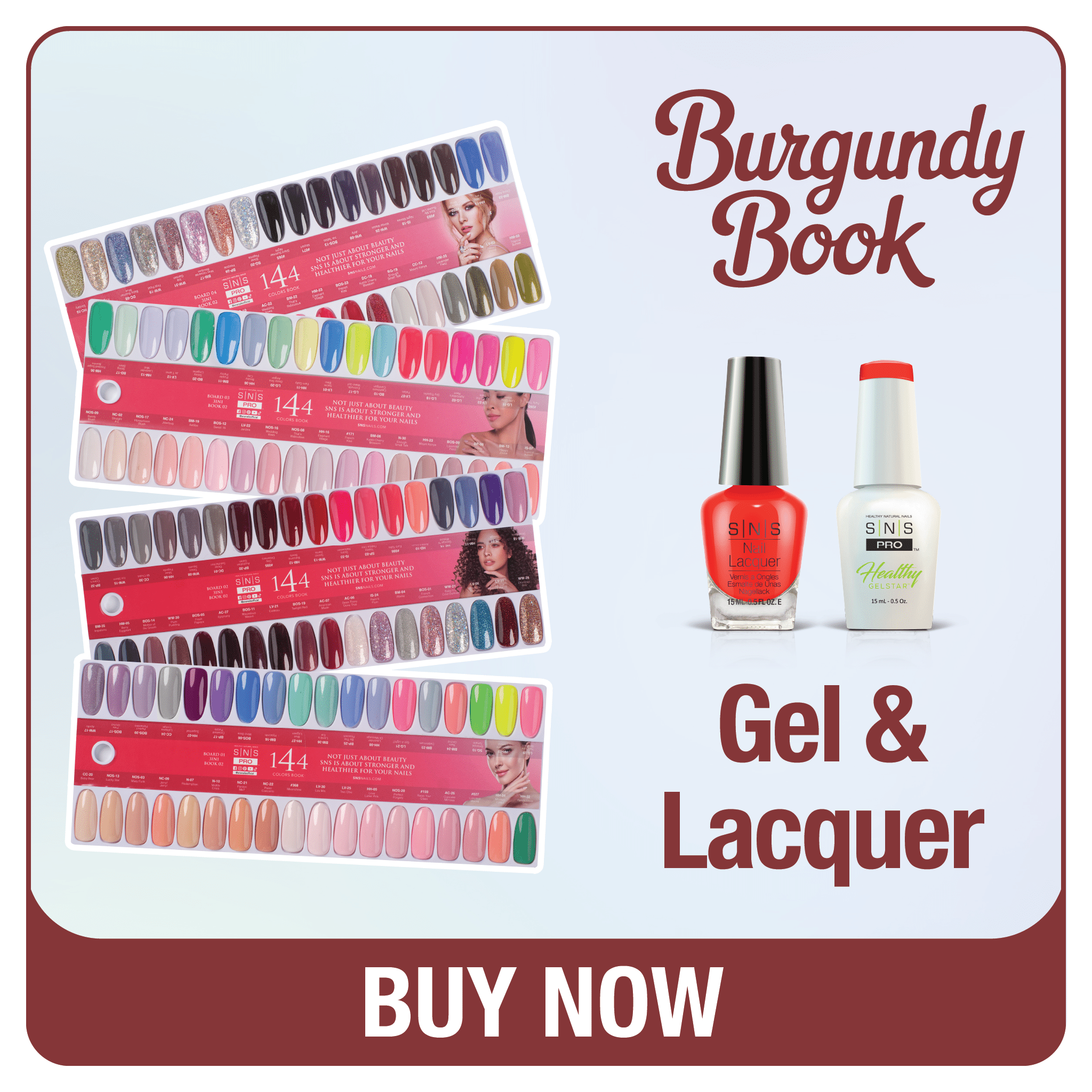 SNS Pro Gel Nail Polish Duo - Set 144 Colors - Burgundy Collection - DTK Nail Supply