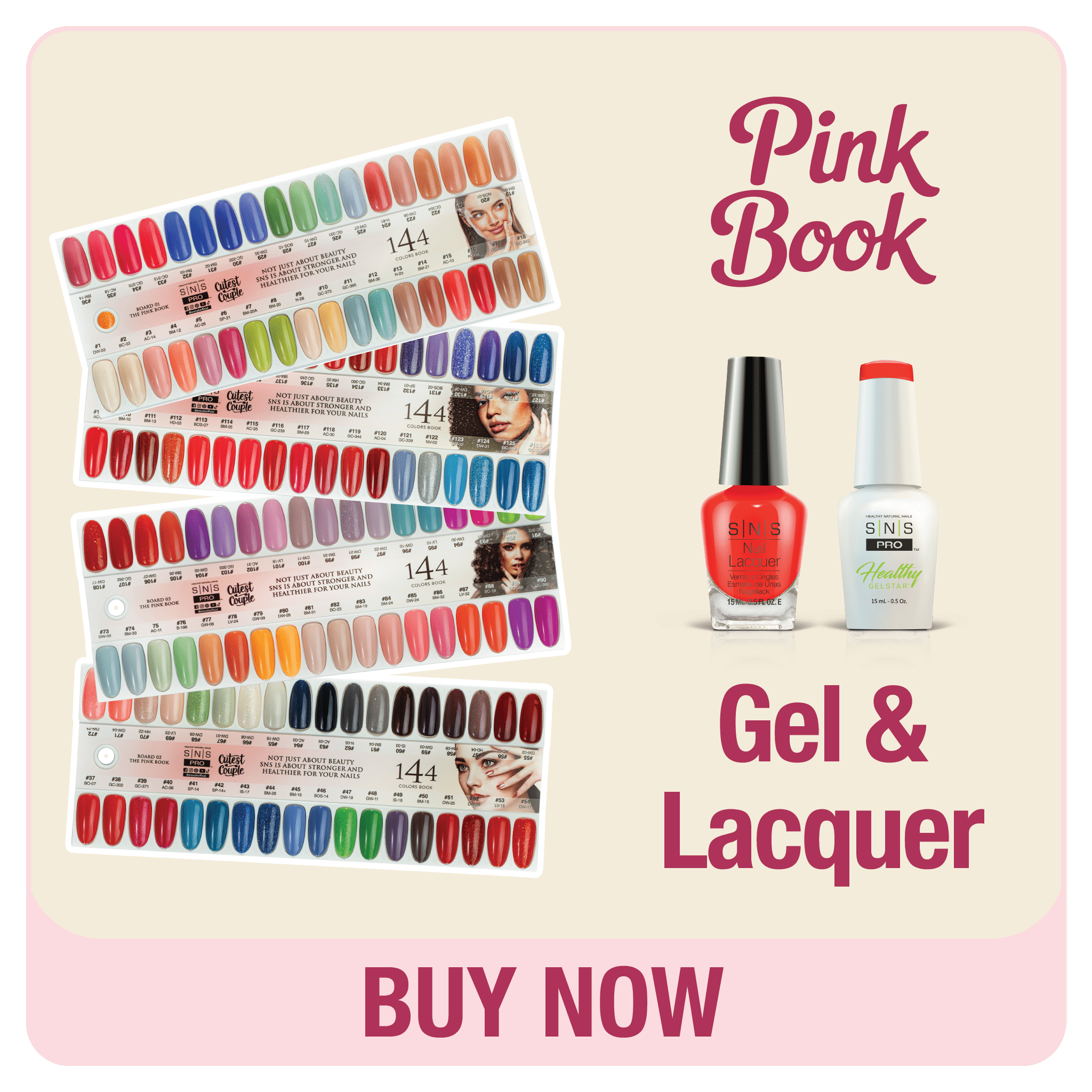 SNS Pro Gel Nail Polish Duo - Set 144 Colors - Pink Collection - DTK Nail Supply