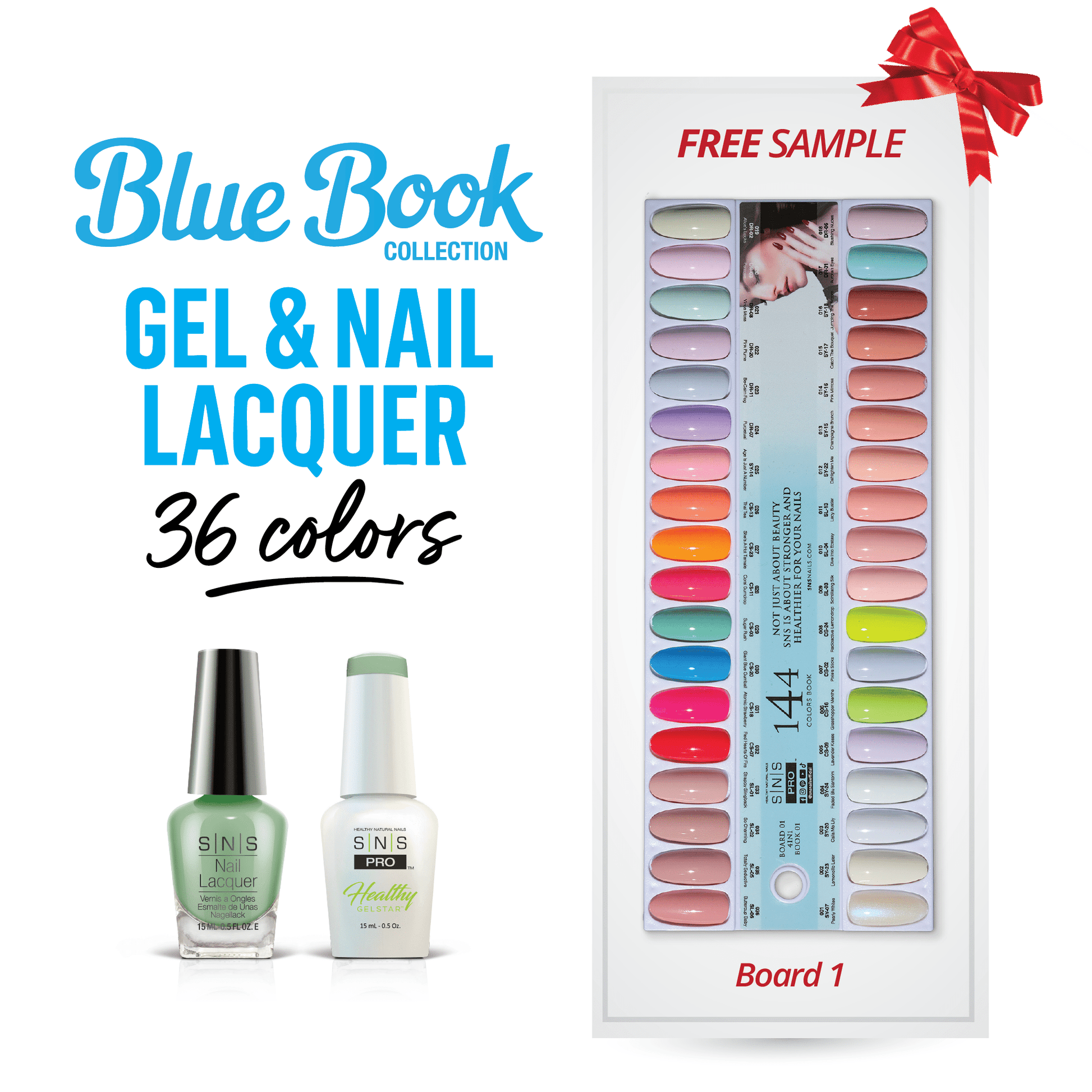 SNS Pro Gel Nail Polish Duo Set 36 Colors - Board 1 (001 - 036) - Tiffany Blue Collection - DTK Nail Supply