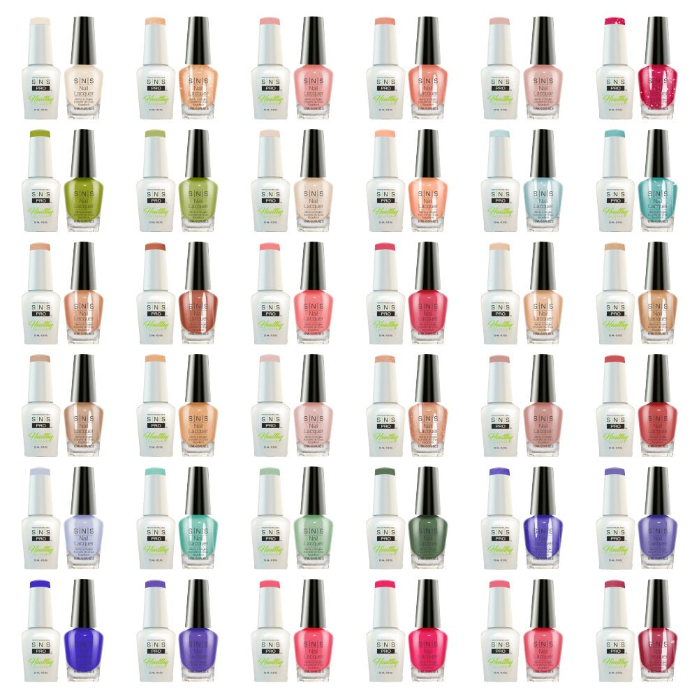 SNS Pro Gel Nail Polish Duo Set 36 Colors - Board 1 Pink Collection (001 - 036) - DTK Nail Supply