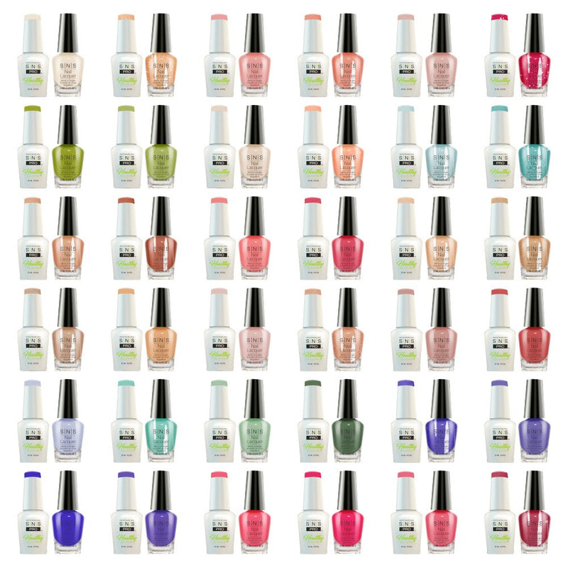 SNS Pro Gel Nail Polish Duo Set 36 Colors - Board 1 Pink Collection (001 - 036) - DTK Nail Supply