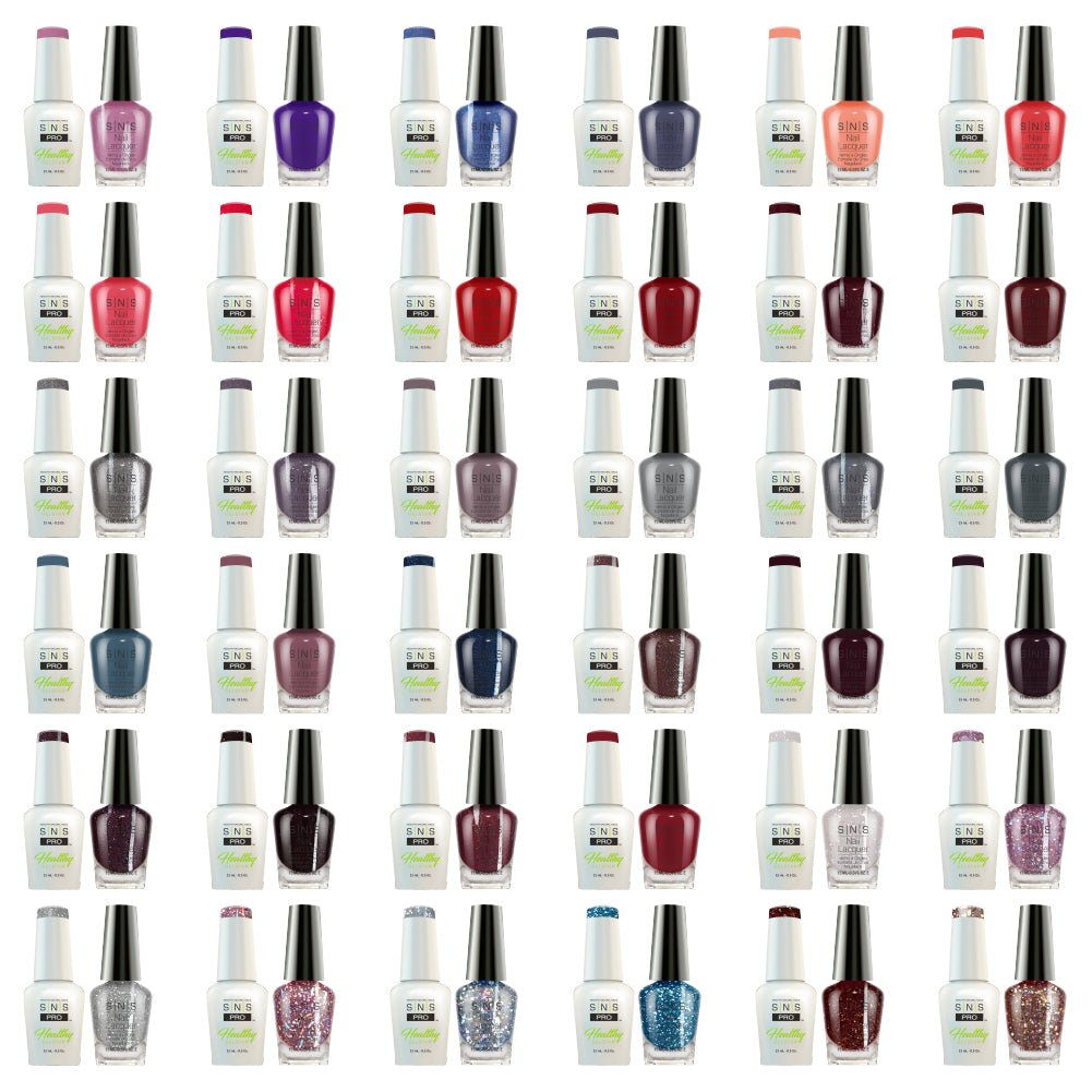SNS Pro Gel Nail Polish Duo Set 36 Colors - Board 2 Burgundy (037 - 072) - DTK Nail Supply