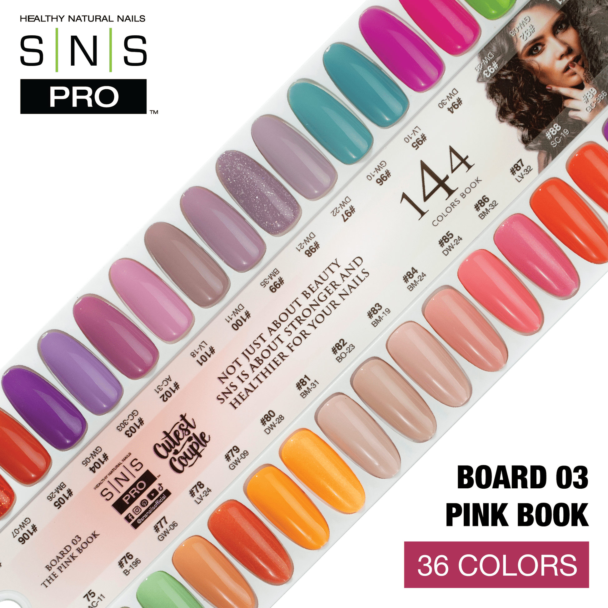 SNS Pro Gel Nail Polish Duo Set 36 Colors - Board 3 Pink Collection (073 - 108) - DTK Nail Supply