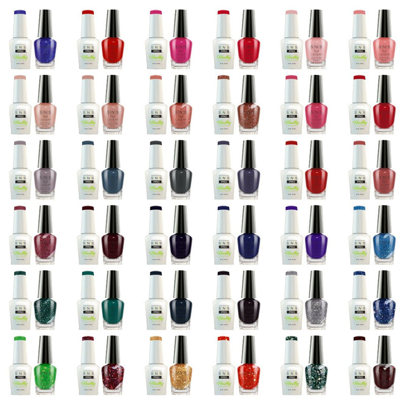 SNS Pro Gel Nail Polish Duo Set 36 Colors - Board 4 (109 - 144) - Tiffany Blue Collection - DTK Nail Supply