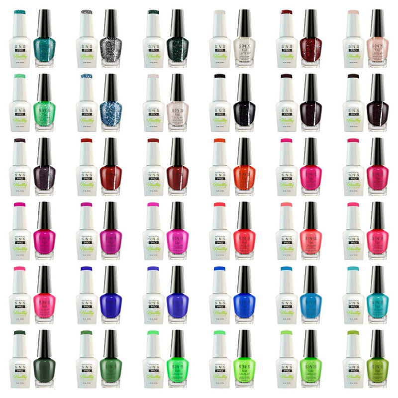 SNS Pro Gel Nail Polish Duo Set 36 Colors - Board 4 Beige (109 - 144) - DTK Nail Supply