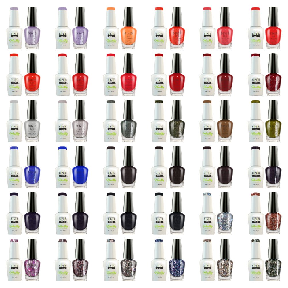 SNS Pro Gel Nail Polish Duo Set 36 Colors - Board 4 Burgundy (109 - 144) - DTK Nail Supply