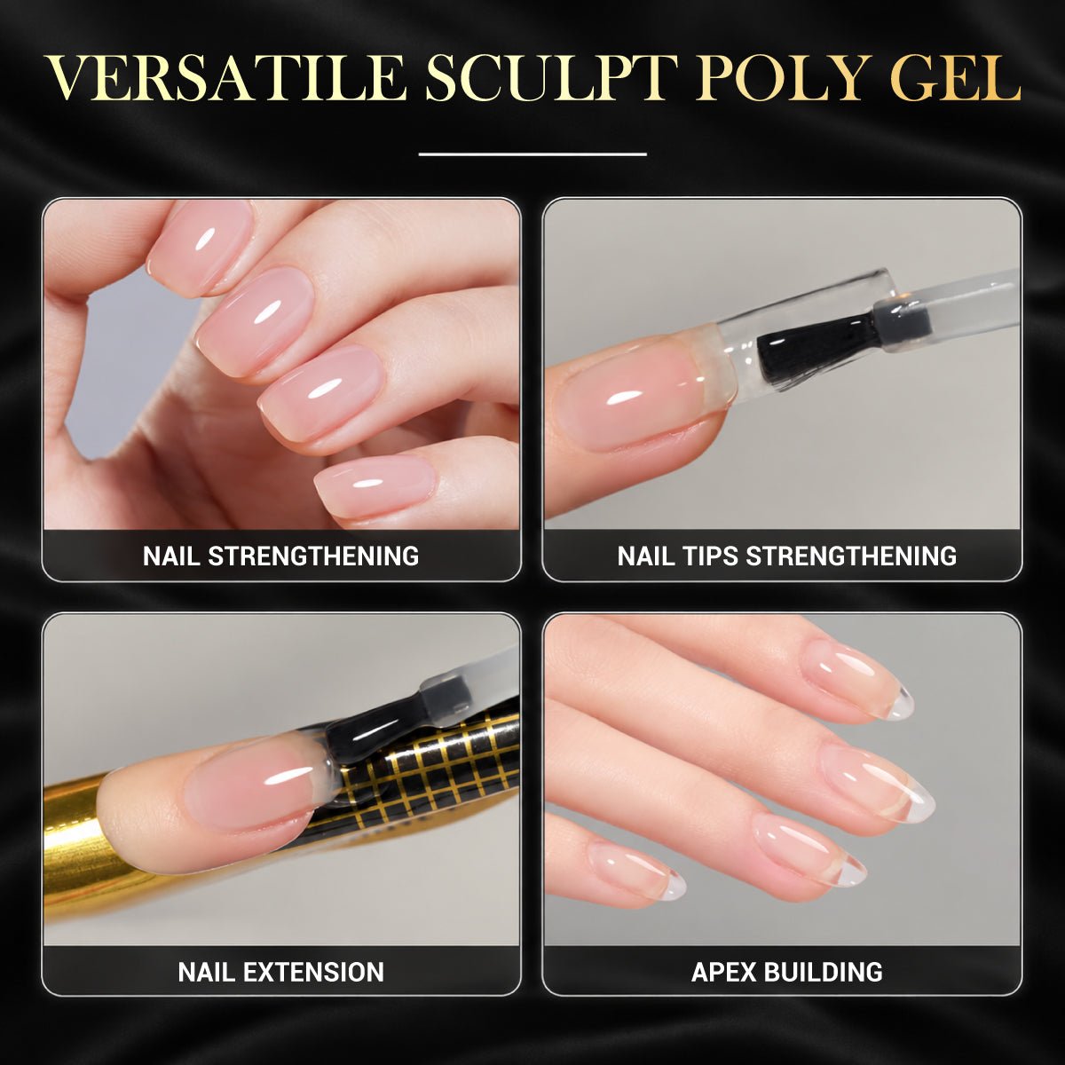 SNS Pro Sculpt Poly Gel - Set 24 Colors - HEMA & TPO Free - 0.5 oz - DTK Nail Supply
