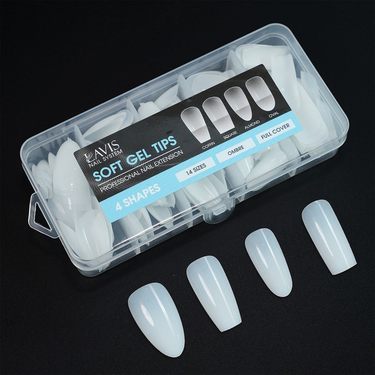 SNS Pro Shield 2.0 Combo: BioRepair Foundation + Gelous Base 0.5 oz + Sealer Dry 0.5 oz + LAVIS Soft Gel Tips 4 Shapes