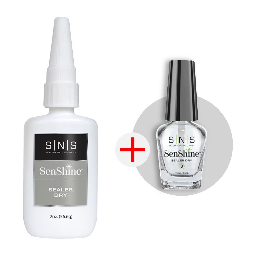 SNS Senshine Sealer Dry - Dipping Essential 2 oz - FREE 1 Liquid 0.5oz - DTK Nail Supply