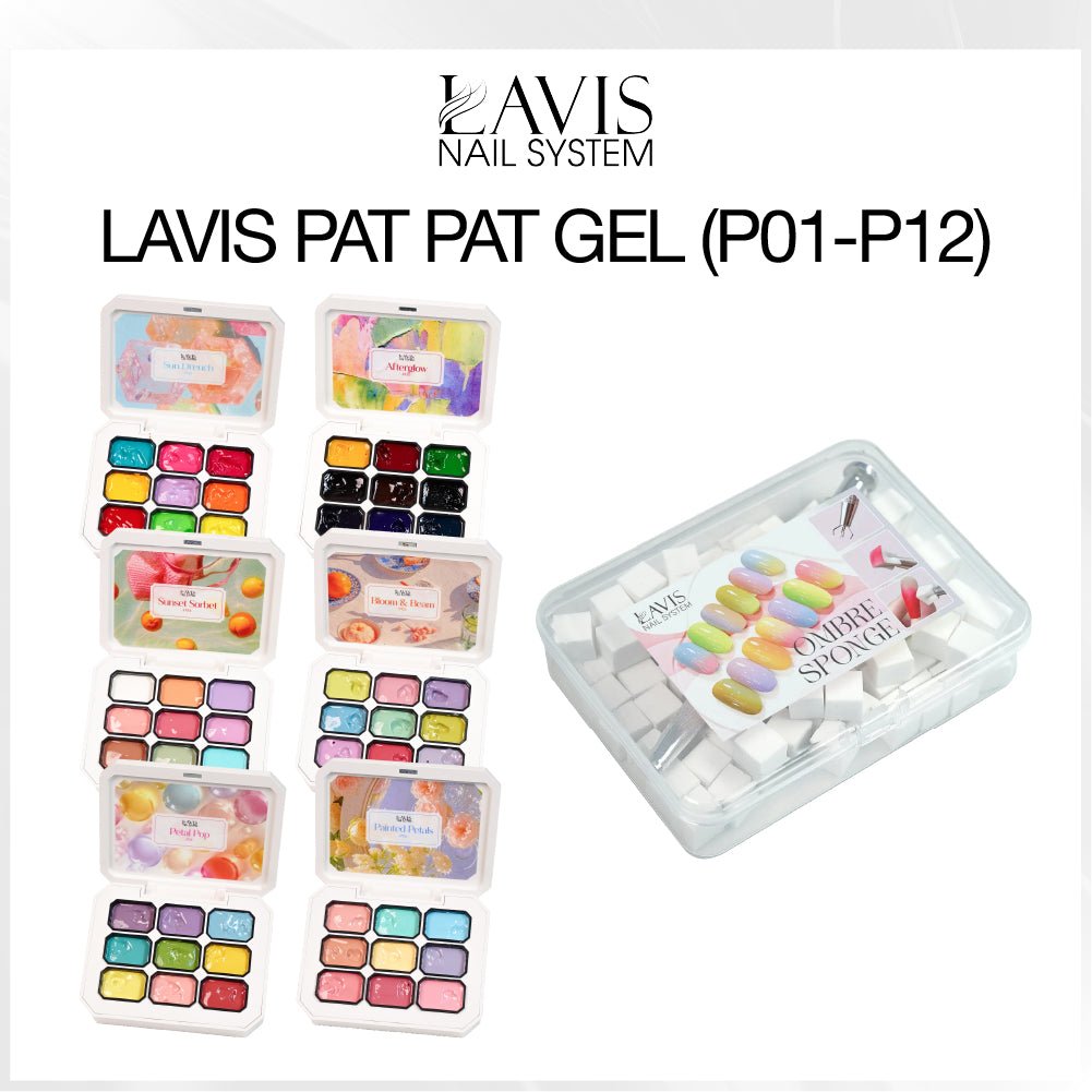 SPECIAL: Buy 6 LAVIS Pat Pat Gels, Free 1 Set of Sponges & Grabber - DTK Nail Supply