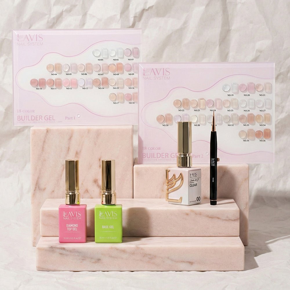 SPECIAL: Buy LAVIS Builder Gel in the Bottle Collection, FREE 1 Builder Gel - Clear, 1 Base & Top Gel, 1 Retractable Brush - DTK Nail Supply
