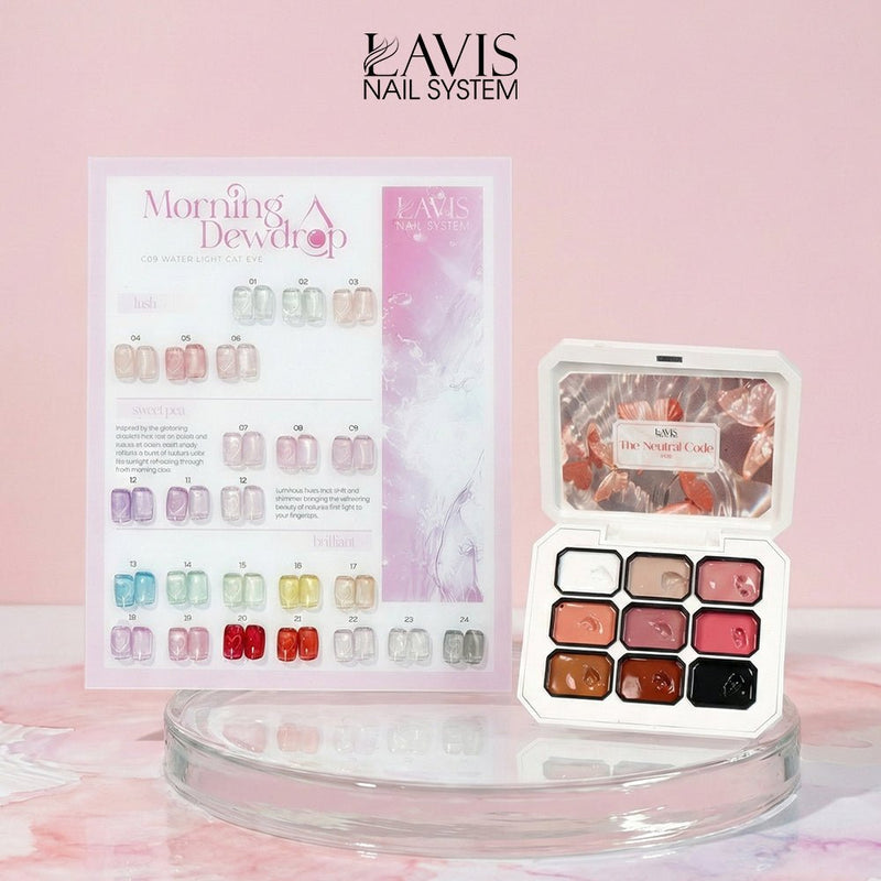 SPECIAL: Buy LAVIS Morning Dewdrop Cat Eye Collection C09, FREE 1 Pat Gel 08 - DTK Nail Supply