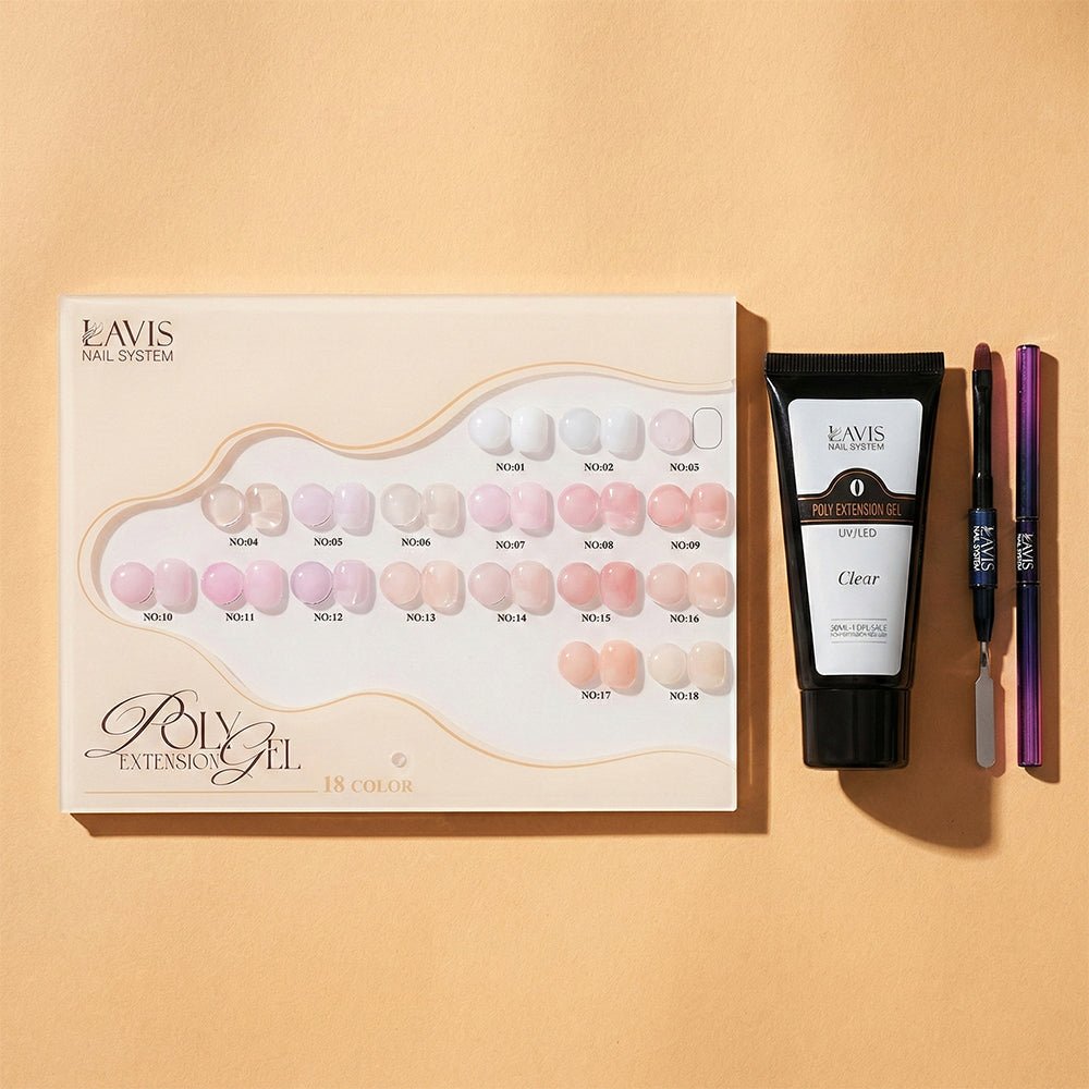 SPECIAL: Buy LAVIS Poly Gel Collection, FREE 1 LAVIS Poly Gel - Clear, 1 Poly Gel Brush - DTK Nail Supply