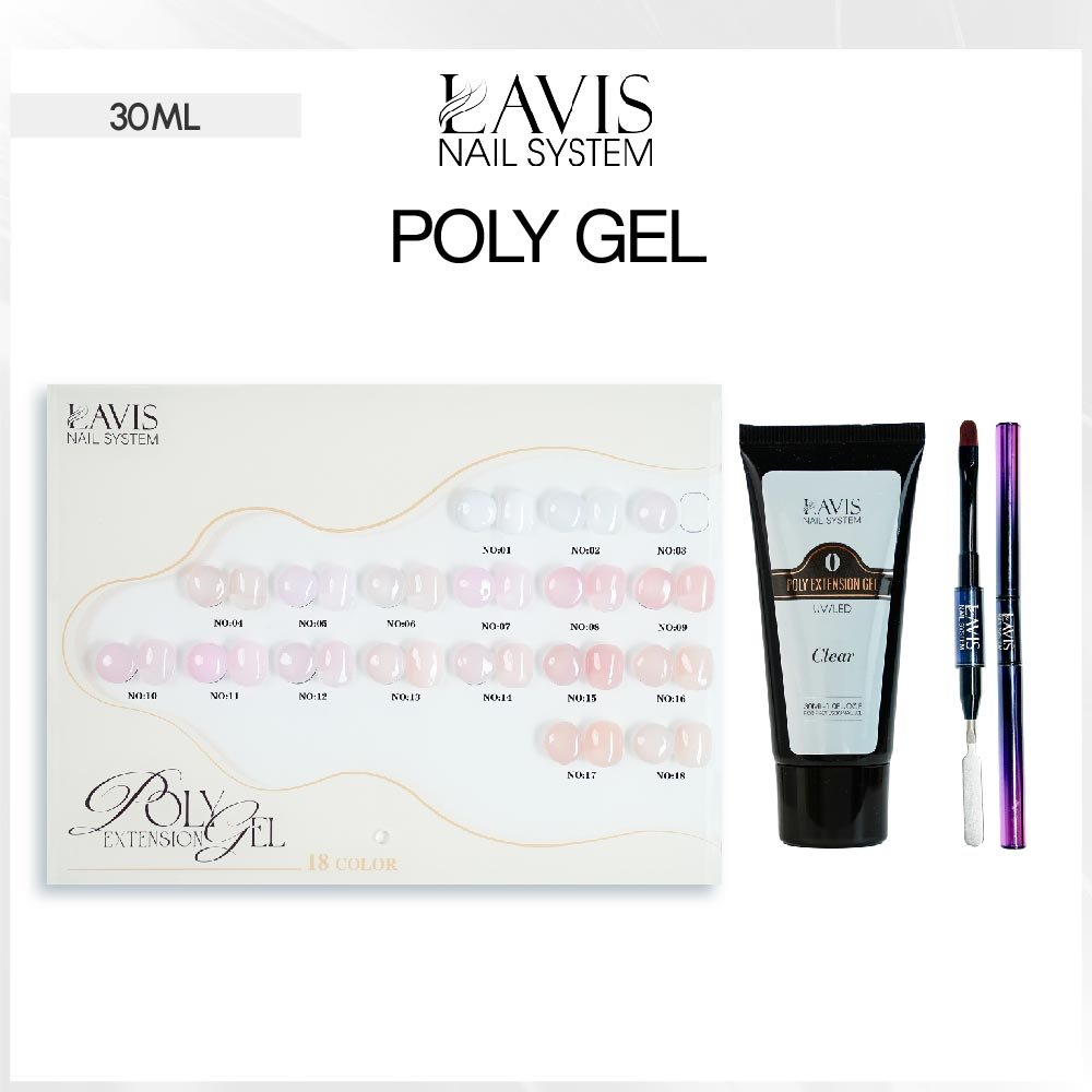 SPECIAL: Buy LAVIS Poly Gel Collection, FREE 1 LAVIS Poly Gel - Clear, 1 Poly Gel Brush - DTK Nail Supply